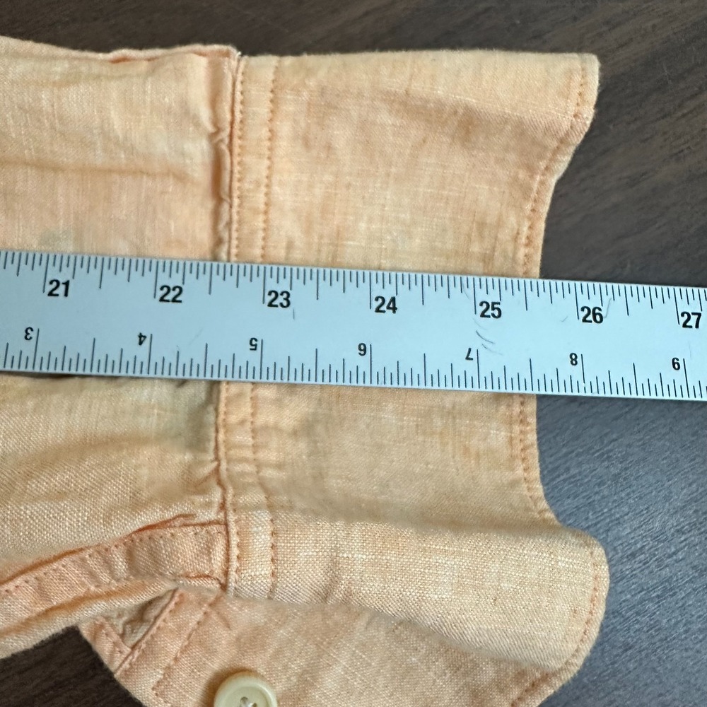 Tommy Bahama Relax Easy Breezer Shirt Orange Linen Long Sleeve Button Up Men 2XL - Picture 12 of 12